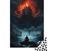 Puzzle pour Adolescents 1000 Pièces Dragon Vs. Meditator Epic Battle Puzzles pour Adultes Activités Familiales Interaction Parent-Enfant Jeu Au Design Élégant 52x38cm/1000pcs