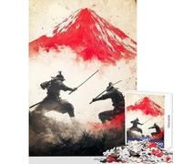 Puzzle pour Adolescents 1000 pièces Duel de samouraïs Illustration Graffiti Casse-tête Jeu de détente pour Passer Le Temps à la Maison Décoration Jouet Interaction Parent-Enfant (50x75cm)