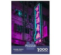 Puzzle pour Adolescents 1000 Pièces Dying Neons of Hong Kong Puzzle Adulte Jeux Relaxants Décoration Intérieure Cadeaux Uniques pour Anniversaire Et Noël 52x38cm/1000pcs