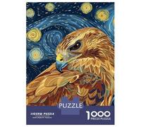 Puzzle pour Adolescents 1000 Pièces Eagle in Starry Night Style Puzzles pour Adolescents Jeux Relaxants Cadeaux pour Femmes pour Anniversaire, Noël 52x38cm/1000pcs
