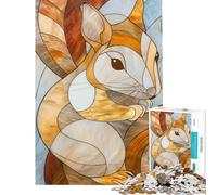Puzzle pour Adolescents 1000 pièces Écureuil doré Jeu de Puzzle Difficile et Stimulant axé sur l'analyse et la logique Décoration intérieure À partir de 14 Ans (50x75cm)