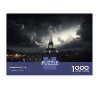 Puzzle pour Adolescents 1000 Pièces Eiffel Tower Paris Night Puzzles pour Adolescents - Jeux Anti-Stress - Idéal pour Se Détendre À La Maison - Stimule Le Cerveau 70x50cm/1000pcs