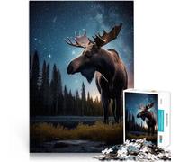 Puzzle pour Adolescents 1000 pièces Élan sous la Voie Lactée Entraînez Votre Cerveau et Vos Mains Idées Cadeaux 38x26cm