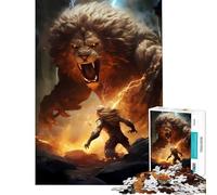 Puzzle pour Adolescents 1000 pièces Elden Ring Lion Endboss Jeu intellectuel et éducatif idéal pour Les activités familiales Cadeau d'anniversaire (Dimensions 50x75cm)