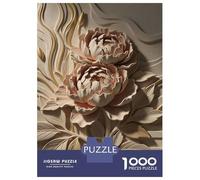 Puzzle pour Adolescents 1000 Pièces Elegant Floral Relief Sculpture Puzzles pour Adultes, Jouets Anti-Stress, Décoration Murale, Interaction Parent-Enfant 52x38cm/1000pcs
