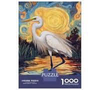Puzzle pour Adolescents 1000 Pièces Elegant Heron at Sunset Puzzles pour Adultes Jeu Manuel Décoration Murale Cadeaux Uniques pour Anniversaire Et Noël 52x38cm/1000pcs