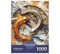 Puzzle pour Adolescents 1000 Pièces Elegant Yin Yang Koi Puzzles pour Adultes, Jouets Anti-Stress, Décoration Murale, Interaction Parent-Enfant 52x38cm/1000pcs
