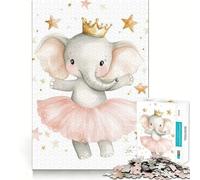 Puzzle pour Adolescents 1000 pièces Éléphant Ballerine avec Couronne Articulations Lisses Jeu de réflexion Amusant et Stimulant Jeu Relaxant Décoration d'anniversaire Amusante (50x75cm)