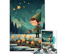 Puzzle pour Adolescents 1000 pièces Elfe arrosant des Fleurs étoilées la Nuit Activités Amusantes à la Maison Améliore la mémoire Jeux éducatifs pour Les 14 Ans et Plus (38x26cm)