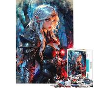 Puzzle pour Adolescents 1000 pièces Elfe Guerrier avec Magie de feu Puzzle Jeu Relaxant pour Passer Le Temps Pendant Les Vacances à la Maison Idéal comme Cadeau (Dimensions 50x75cm)