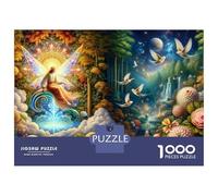 Puzzle pour Adolescents 1000 Pièces Enchanted Forest Fantasy-4 Puzzle pour Adultes Jeu De Réflexion Décoration Murale Cadeau Anti-Stress 52x38cm/1000pcs
