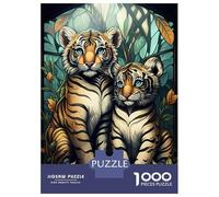Puzzle pour Adolescents 1000 Pièces Enchanted Forest Tiger Puzzles pour Adolescents Jeux Relaxants Cadeaux pour Femmes pour Anniversaire, Noël 52x38cm/1000pcs