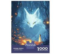 Puzzle pour Adolescents 1000 Pièces Enchanted Forest with Giant Fox Spirit Puzzle pour Adultes Jeu Pratique Analyse Et Logique Interaction Parent-Enfant 52x38cm/1000pcs