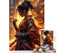 Puzzle pour Adolescents 1000 pièces Esprit du feu Samouraï Jeux éducatifs Décoration Parfaite Jouets à Faire soi-même Interaction Parent-Enfant (38x26cm)