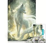 Puzzle pour Adolescents 1000 pièces Esprit du Renard Blanc décoration Murale pour s'amuser en Famille Cadeau d'anniversaire Cadeau de Voyage 38x52cm