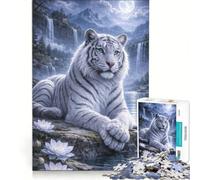 Puzzle pour Adolescents 1000 pièces Esprit du Tigre Blanc Jouet Anti-Stress défi Stimulant renforce Les Liens Amoureux 38x52cm