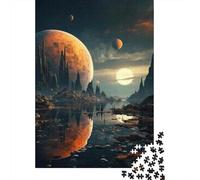 Puzzle pour Adolescents 1000 Pièces Exoplanet Landscape with Water Reflections Puzzles pour Adultes Activités Familiales Interaction Parent-Enfant Jeu Au Design Élégant 52x38cm/1000pcs