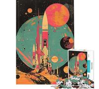 Puzzle pour Adolescents 1000 pièces Exploration Spatiale rétro Jeu Familial addictif Jouet pour cultiver la Patience pour Les Jeux Améliore la mémoire (Dimensions 50x75cm)