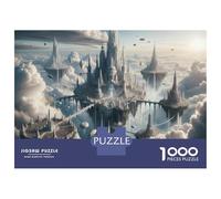 Puzzle pour Adolescents 1000 Pièces Fantasy Cloud Cityscape Puzzle pour Adultes Jeu De Réflexion Décoration Murale Cadeau Anti-Stress 38x26cm/1000pcs
