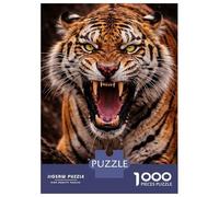 Puzzle pour Adolescents 1000 Pièces Fierce Tiger Roaring Puzzles pour Adultes Activités Familiales Interaction Parent-Enfant Jeu Au Design Élégant 52x38cm/1000pcs