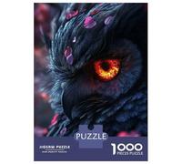 Puzzle pour Adolescents 1000 Pièces Fiery Owl Close-Up Puzzle pour Adultes Jeu Pratique Analyse Et Logique Interaction Parent-Enfant 38x26cm/1000pcs