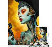 Puzzle pour Adolescents 1000 pièces Figure féminine surréaliste ︰ L'Oracle de Feu et de Chair Jeux relaxants Décoration Murale Décoration intérieure Jouet Interaction Parent-Enfant (75x50cm)