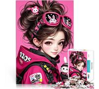 Puzzle pour Adolescents 1000 pièces Fille d'anime avec des Accessoires de Lapin Jeu Stimulant Une œuvre d'art 52x38cm