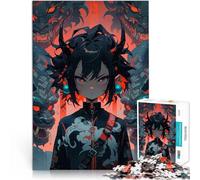 Puzzle pour Adolescents 1000 pièces Fille d'anime avec des Masques de démon Jeu Pratique Cadeaux pour Les Amis et la Famille 50x70cm