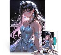 Puzzle pour Adolescents 1000 pièces Fille d'anime en Robe étoilée Jouets à Faire soi-même Cadeau d'anniversaire 52x38cm