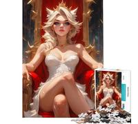 Puzzle pour Adolescents 1000 pièces Fille d'anime sur Un trône Activités Amusantes à la Maison Décoration intérieure Jeu Pratique pour Les 14 Ans et Plus (38x52cm)