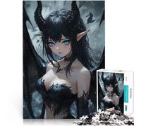 Puzzle pour Adolescents 1000 pièces Fille démoniaque animée aux Yeux Bleus Impossible est idéal comme Cadeau pour Toute la Famille 50x70cm