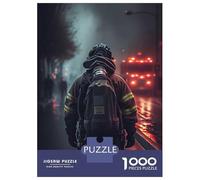 Puzzle pour Adolescents 1000 Pièces Firefighter Image Puzzle pour Adultes Jouets À Monter Soi-même Analyse Et Logique Difficile Et Stimulant 70x50cm/1000pcs
