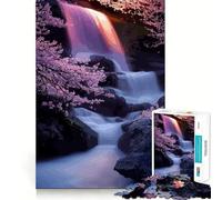Puzzle pour Adolescents 1000 pièces Fleurs de Cerisier Art Japonais Découpe serrée Casse-tête logique Amusant Détente et Divertissement Cadeau Artistique de Noël (38x26cm)