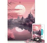 Puzzle pour Adolescents 1000 pièces Fleurs de Cerisier Art Japonais Jeu d'articulation précis Jeu cognitif Jouet Facile à divertir Décoration de Noël Cadeau (50x75cm)