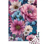 Puzzle pour Adolescents 1000 Pièces Floral Wall Mural Art Puzzles pour Adultes Assemblage De Motifs Activités Amusantes À La Maison Jeu Stimulant Jouets 52x38cm/1000pcs