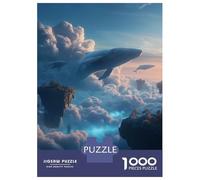 Puzzle pour Adolescents 1000 Pièces Flying Whales Over Floating Islands Puzzles pour Adultes Jeux De Famille Décoration Parfaite Idéal comme Cadeau 70x50cm/1000pcs