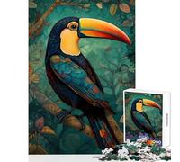 Puzzle pour Adolescents 1000 pièces Forêt d'oiseaux Toucans Puzzle 1000 pièces Jeu de réflexion pour Apprendre en s'amusant (38x52cm)
