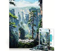 Puzzle pour Adolescents 1000 pièces Forêt Nationale de Zhangjiajie, Chine Bords impeccables Jeu de réflexion Amusant et Calme, idéal pour Un Anniversaire ou Une activité Artistique (50x75cm)