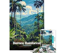 Puzzle pour Adolescents 1000 pièces Forêt Tropicale de Bornéo Indonésie Puzzle Adulte Jeux Amusants Améliore la mémoire Cadeaux d'anniversaire et de Noël Uniques (Dimensions 50x75cm)