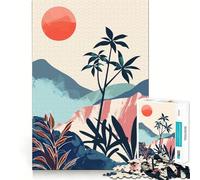 Puzzle pour Adolescents 1000 pièces Forêt Zen Art Minimaliste Bords impeccables Jeu Amusant et Stimulant Mental Jeu Calme et divertissant Cadeau d'anniversaire Artistique (50x75cm)