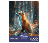 Puzzle pour Adolescents 1000 Pièces Fox in Enchanted Forest Puzzle Adulte Jeux Relaxants Améliorent La Mémoire Jeu Stimulant Cadeaux 52x38cm/1000pcs