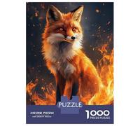 Puzzle pour Adolescents 1000 Pièces Fox in Flames -1 Puzzles pour Adultes Jeux Relaxants Décoration Murale Idéal comme Cadeau pour Toute La Famille 70x50cm/1000pcs