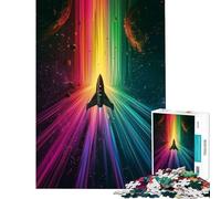 Puzzle pour Adolescents 1000 pièces Fusée Spatiale Arc-en-Ciel Stimule Le Cerveau Jeu de Construction Amusant pour Toute la Famille À partir de 14 Ans (50x75cm)