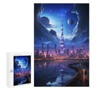 Puzzle pour adolescents 1000 pièces Future Moon Light City Puzzles pour adultes Jeux de relaxation Assemblage de motifs Interaction parent-enfant 1000 pièces