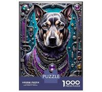 Puzzle pour Adolescents 1000 Pièces Futuristic Steampunk Dog Casse-tête pour Adolescents, Jeu De Réflexion, Découpe De Précision, Cadeau d'anniversaire Unique 52x38cm/1000pcs