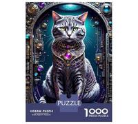 Puzzle pour Adolescents 1000 Pièces Galactic Cat Chronicles Puzzle pour Adultes Jeu Pratique Analyse Et Logique Interaction Parent-Enfant 70x50cm/1000pcs