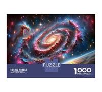 Puzzle pour Adolescents 1000 Pièces Galactic Odyssey Space Exploration Puzzle pour Adultes Jeu De Réflexion Décoration Murale Cadeau Anti-Stress 38x26cm/1000pcs