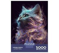 Puzzle pour Adolescents 1000 Pièces Galaxy Kitten White Cat Puzzles pour Adolescents Jeux Relaxants Cadeaux pour Femmes pour Anniversaire, Noël 70x50cm/1000pcs