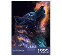 Puzzle pour Adolescents 1000 Pièces Galaxy Wolf Animal Puzzle pour Adultes Jeu Pratique Analyse Et Logique Interaction Parent-Enfant 52x38cm/1000pcs