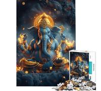 Puzzle pour Adolescents 1000 pièces Ganesha Dieu de l'art Jeu éducatif défi Jouet idée Cadeau Course de Vitesse Manuelle (Taille 75x50cm)